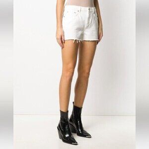 ALL SAINTS White Serene Frayed Denim Cut Off Shorts Size 28‎